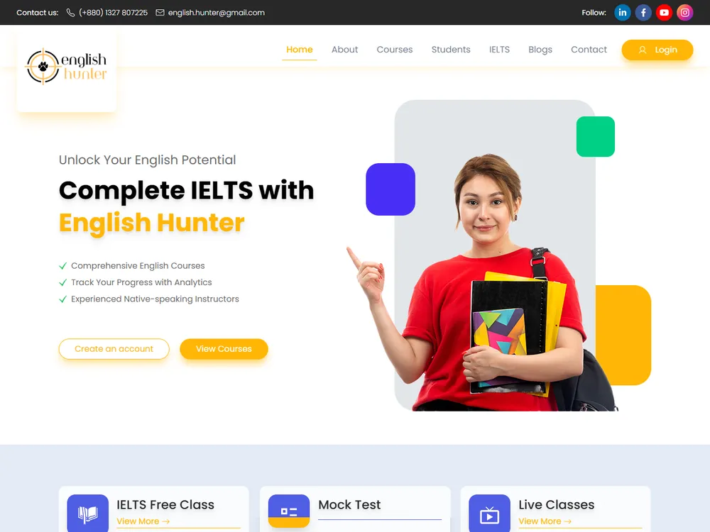 English Hunter — Web applications